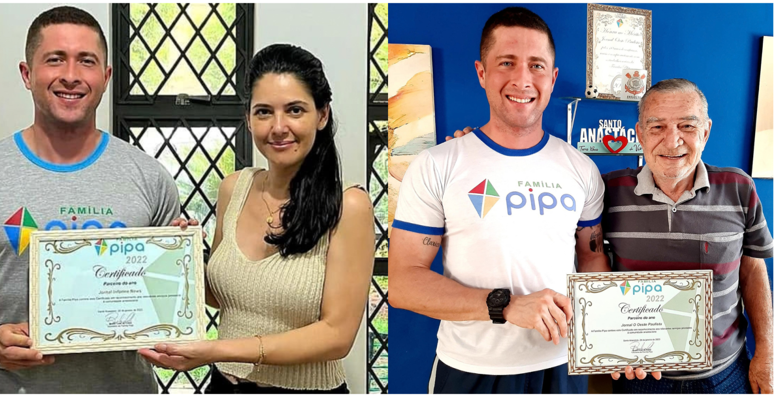 Família Pipa homenageou jornais Informe News e Oeste Paulista